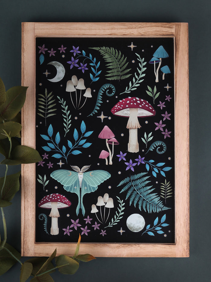 Dark Forest Wooden Framed Wall Art | One Colour-Image 1