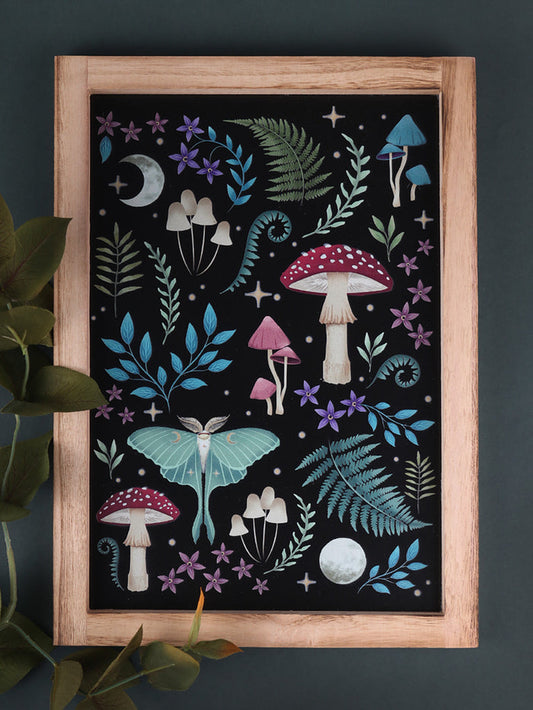 Dark Forest Wooden Framed Wall Art | One Colour-Image 1