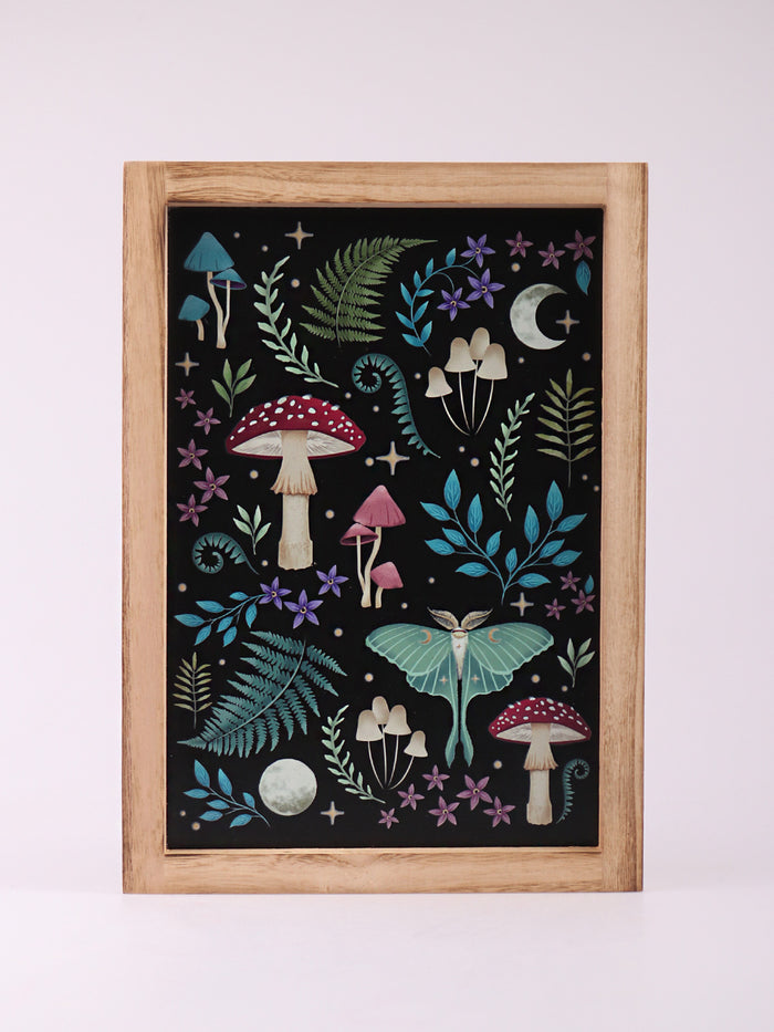 Dark Forest Wooden Framed Wall Art | One Colour-Image 2