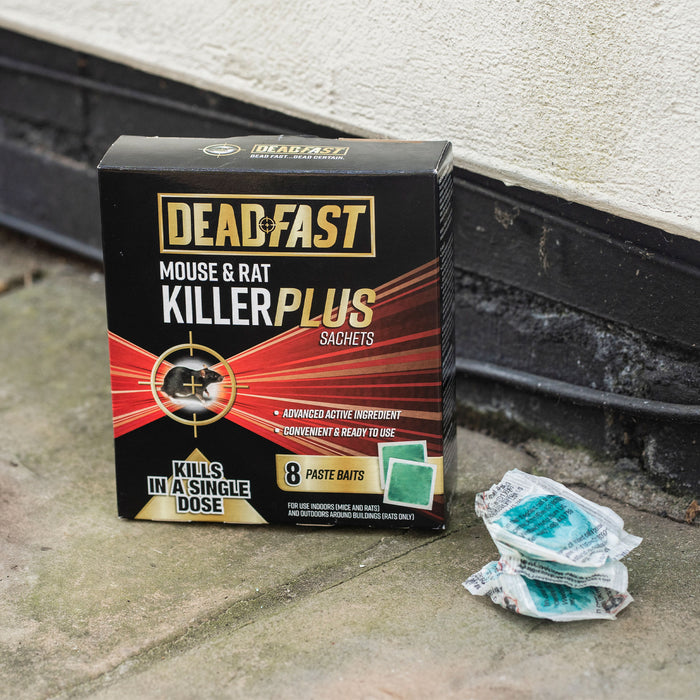 Deadfast Mouse & Rat Killer Plus 8 Sachet Pack x2