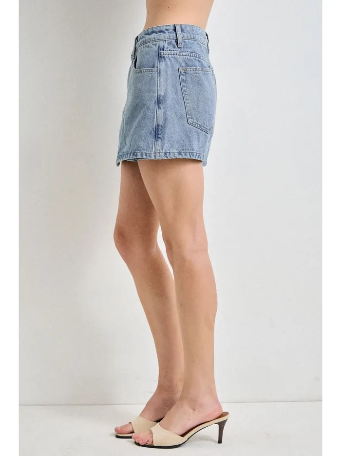 Denim Back Pockets Skort