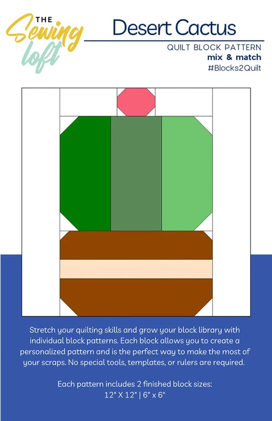 Dessert Cactus Quilt Block Pattern