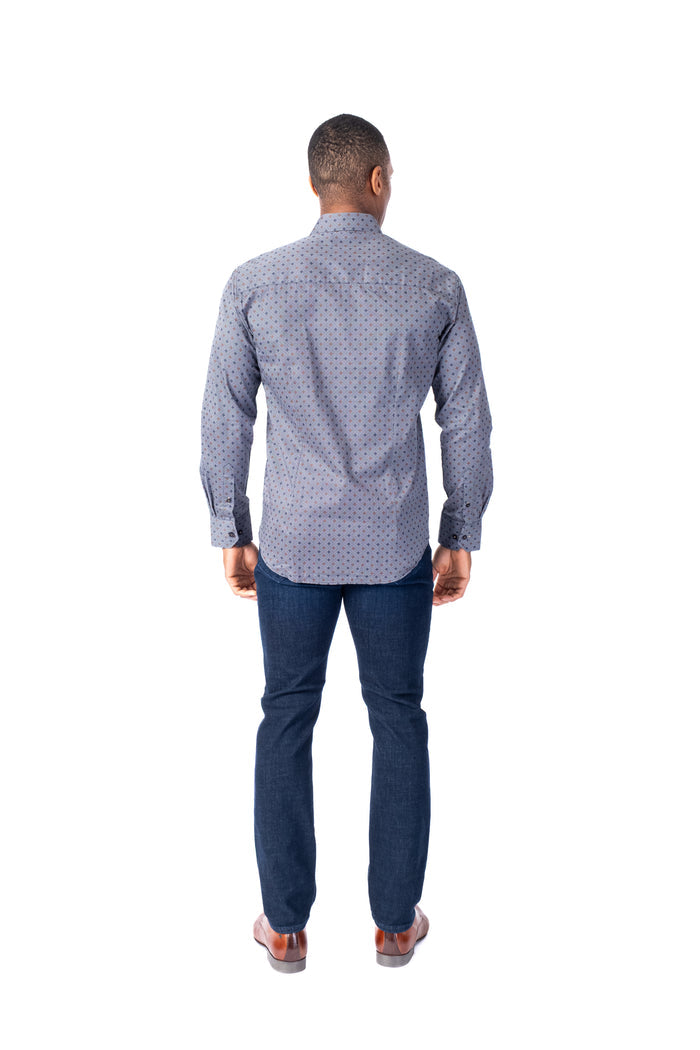 Diamond Print "Charm" Sport Shirt - Black