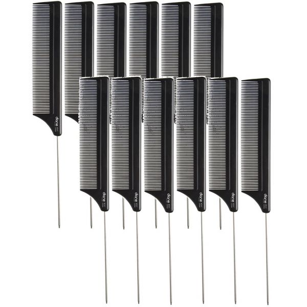 Diane Pin Tail Comb 8" - Black # D41 - Dozen - Palms Fashion Inc.