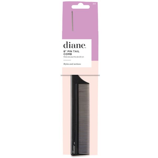 Diane Pin Tail Comb 8" - Black # D41 - Dozen - Palms Fashion Inc.