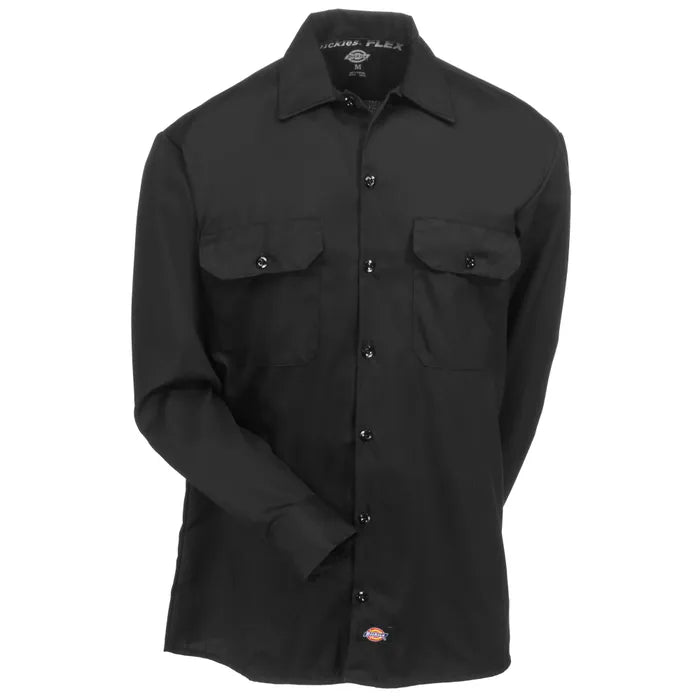 Dickies L/S Flex Twill Work Sh - BK-Black | Dickies WL675