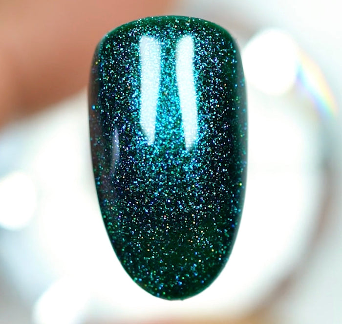 DND DC Mermaid Soak off Gel in holographic glitter - #248 Dark Aqua