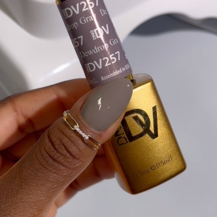 DND Diva Gel & Nail Polish - Dewdrop Gray #257
