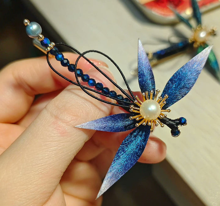 Dragonfly Bespoke Hairpin - Silk Hairpin(Ronghua)