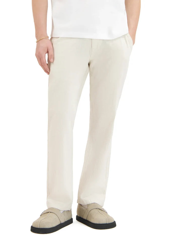 Drawstring Linen/Cotton Pants - Natural