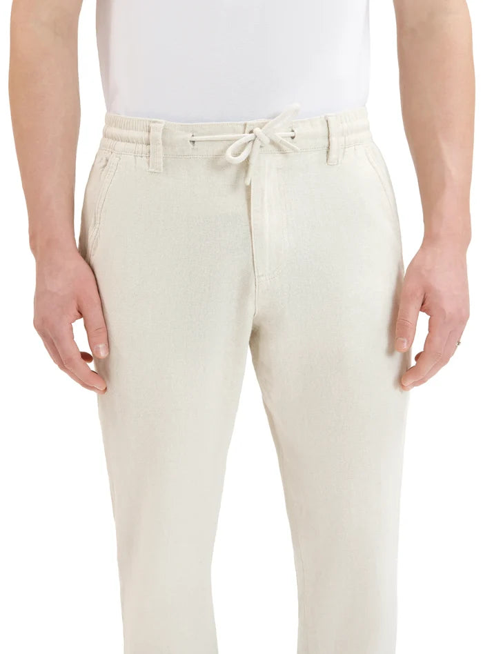Drawstring Linen/Cotton Pants - Natural