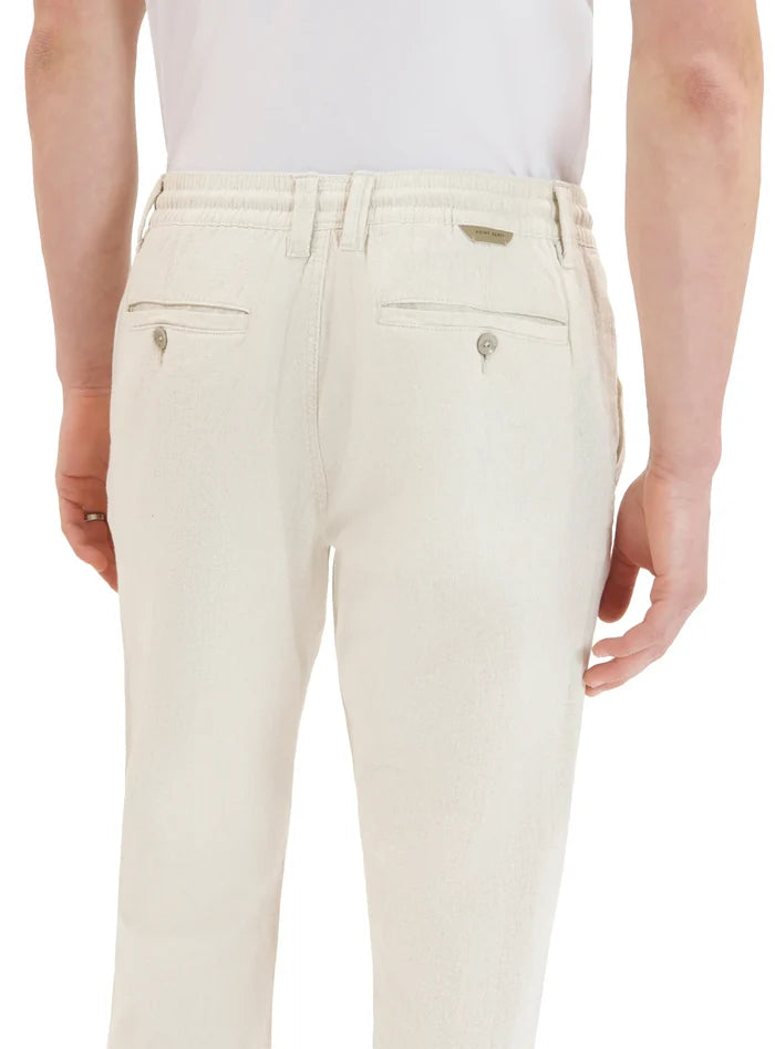 Drawstring Linen/Cotton Pants - Natural