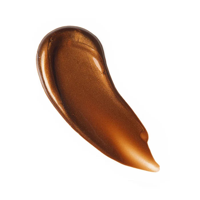 Brown cosmetic swatch on a white background