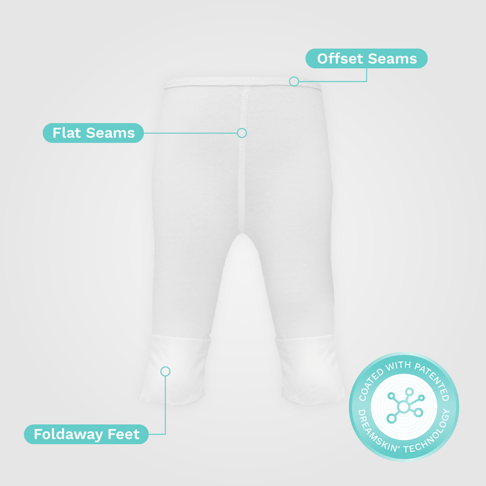 Dreamskin eczema baby leggings with foldaway feet