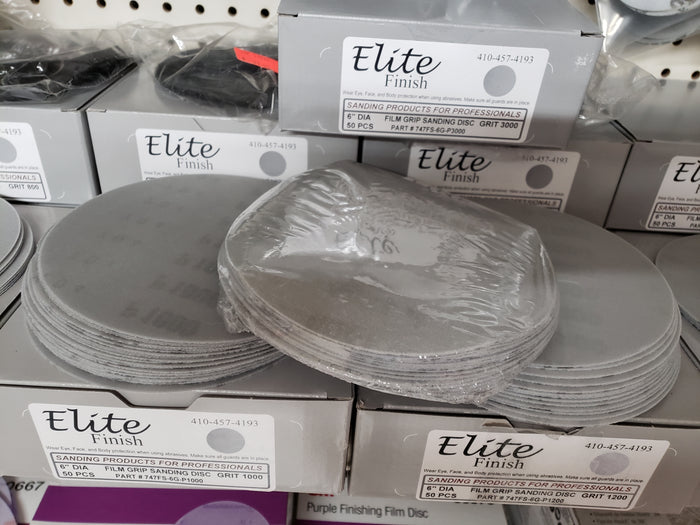 Elite Finish Disc 6'' Gripon 2000 Grit Sandpaper  50 pack Wet or Dry