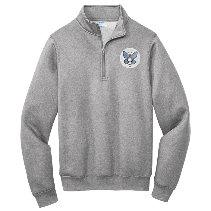 Emma Gage Memorial 1/4 Zip Pullover Sweatshirt W/Metallic Finish Emblem Crest