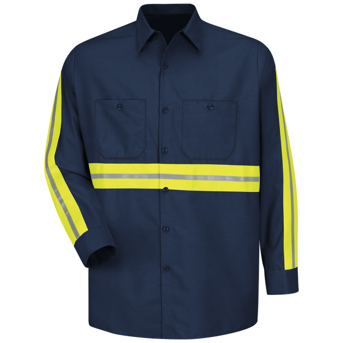 Enhanced Vis Mns Ls Nv Workshirt - EN Enhanced Vis Navy | SP14EN