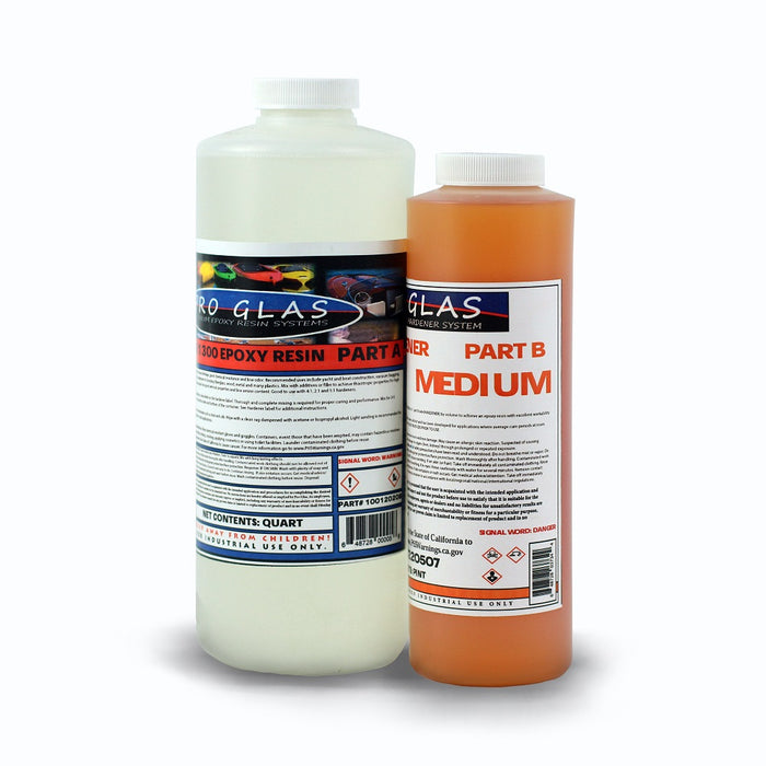1.5 quart two part epoxy resin kit. Quart of Part A epoxy resin and pint of Part B hardener Medium speed.