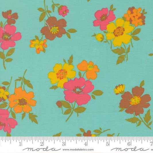 F2645 - Happy Daze Floral - Aqua