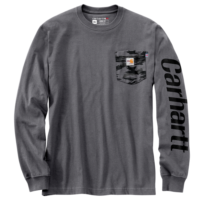 Flame Resistant Force Loose Fit Lightweight Camo Graphic T-Shirt - 020-Granite Heather | Carhartt 106617