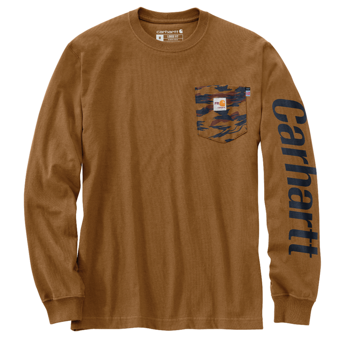 Flame Resistant Force Loose Fit Lightweight Camo Graphic T-Shirt - B00-Oiled Walnut Heather | Carhartt 106617