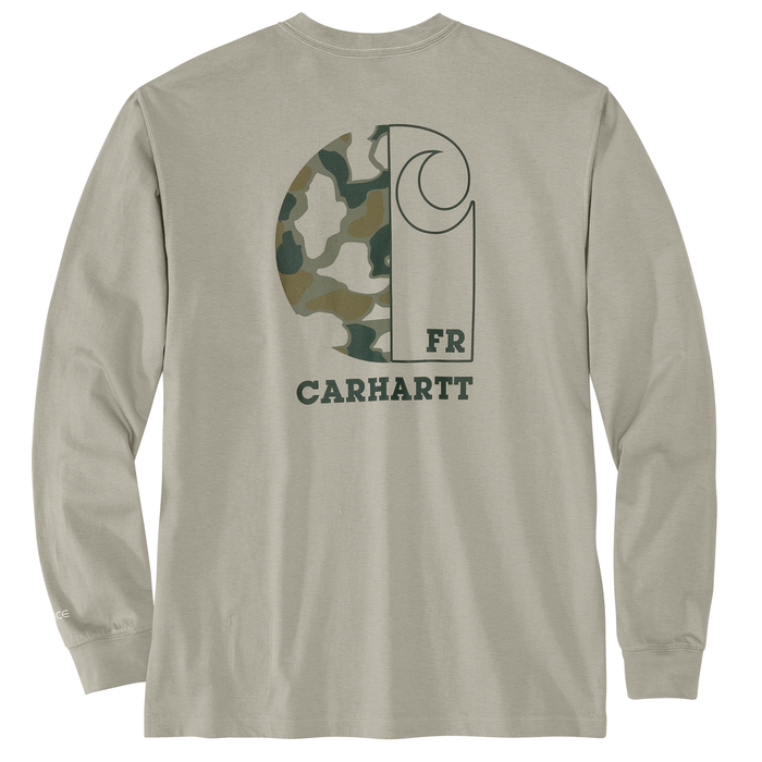 Flame Resistant Force Loose Fit Lightweight Long-Sleeve Camo C Graphic T-Shirt - E00-Greige | Carhartt 107191