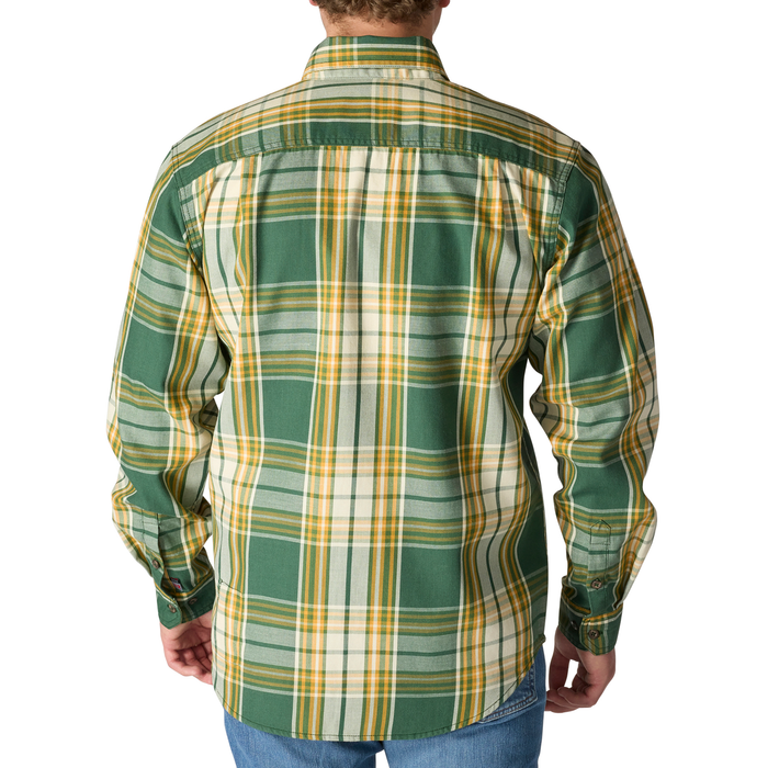 Flame Resistant Loose Fit Midweight Twill Plaid Shirt - GN3-Mountain View/Carhartt Gold | Carhartt 104507