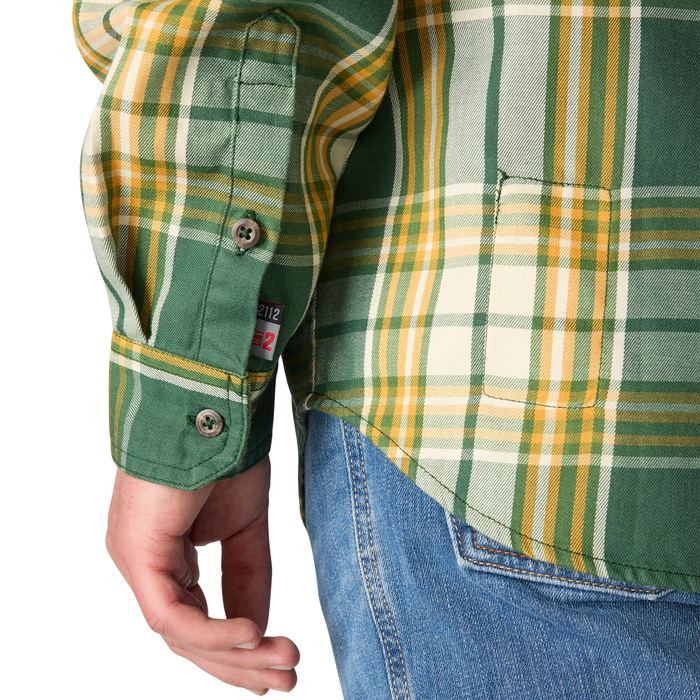 Flame Resistant Loose Fit Midweight Twill Plaid Shirt - GN3-Mountain View/Carhartt Gold | Carhartt 104507