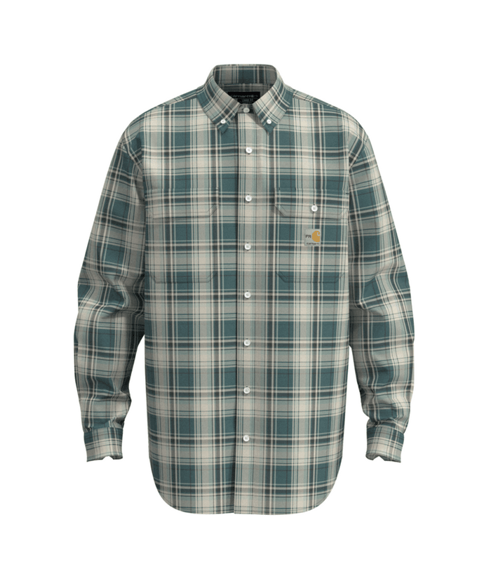 Flame Resistant Loose Fit Midweight Twill Plaid Shirt - GQ0-Sea Pine/Shadow | Carhartt 104507