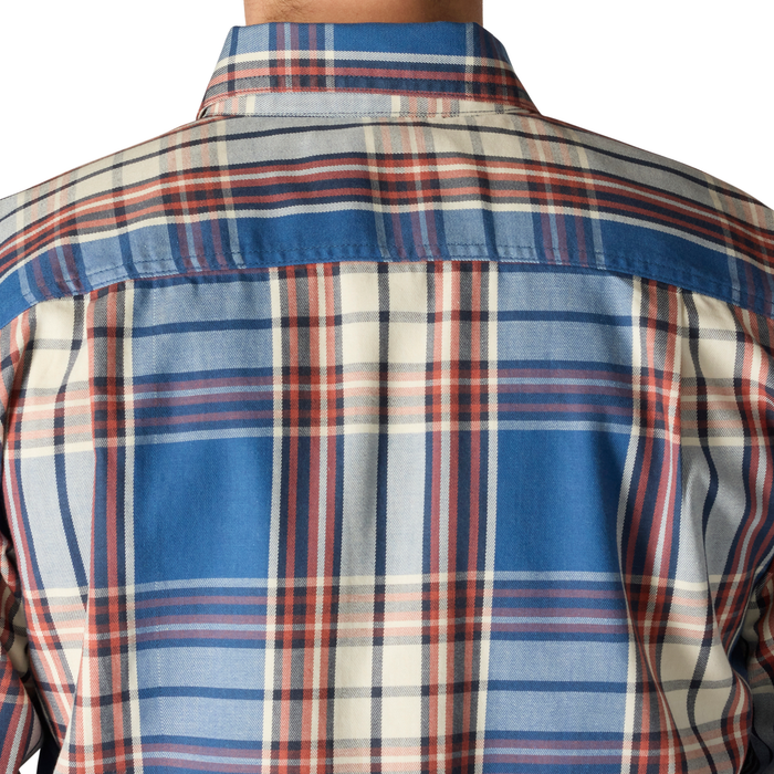 Flame Resistant Loose Fit Midweight Twill Plaid Shirt - HL9-Dark Blue/Spice Red | Carhartt 104507