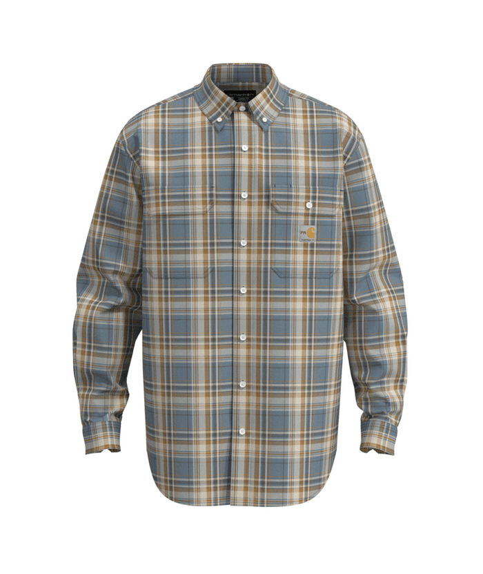 Flame Resistant Loose Fit Midweight Twill Plaid Shirt - HU0-Rolling Thunder/Dusted Ochre | Carhartt 104507