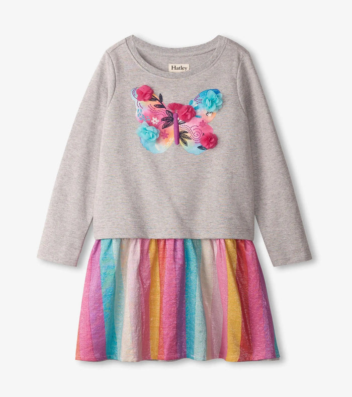 Floral Butterfly Metallic Drop Waist Dress | Hatley - Jenni Kidz