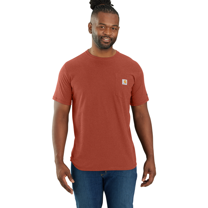 Force Relaxed Fit Midweight Short-Sleeve Pocket T-Shirt - RB6-Saddle Red Heather | Carhartt 106652