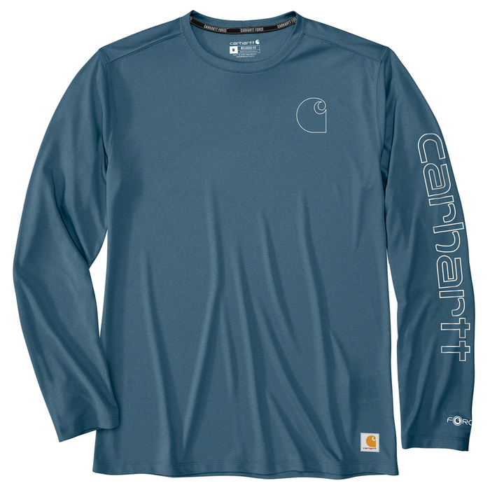 Force Sun Defender Lightweight Long-Sleeve Logo Graphic T-Shirt - HK9-Storm Blue Heather | Carhartt 106164
