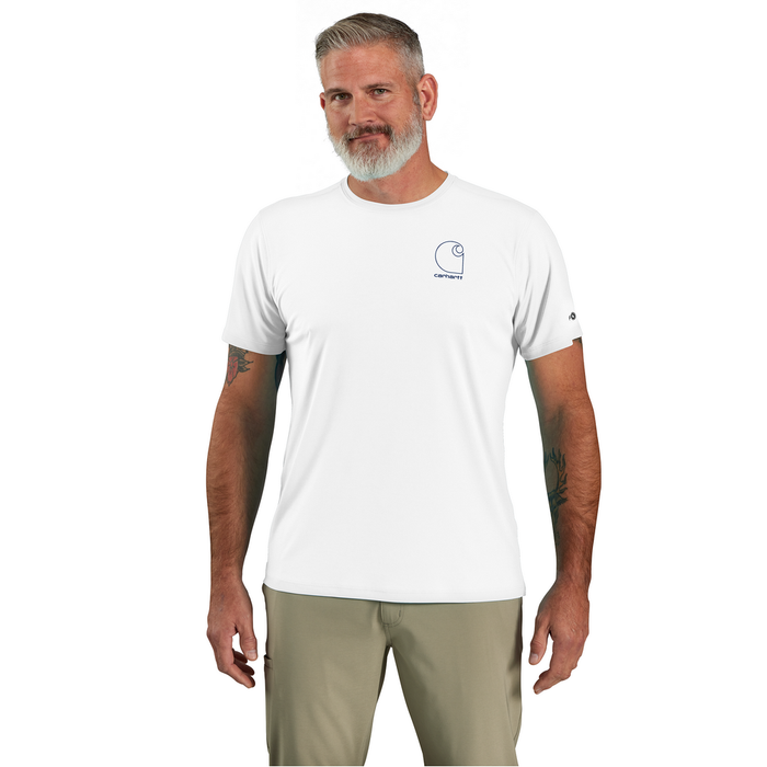 Force Sun Defender Lightweight Short-Sleeve Logo Graphic T-Shirt - W34-White-Navy | Carhartt 106163