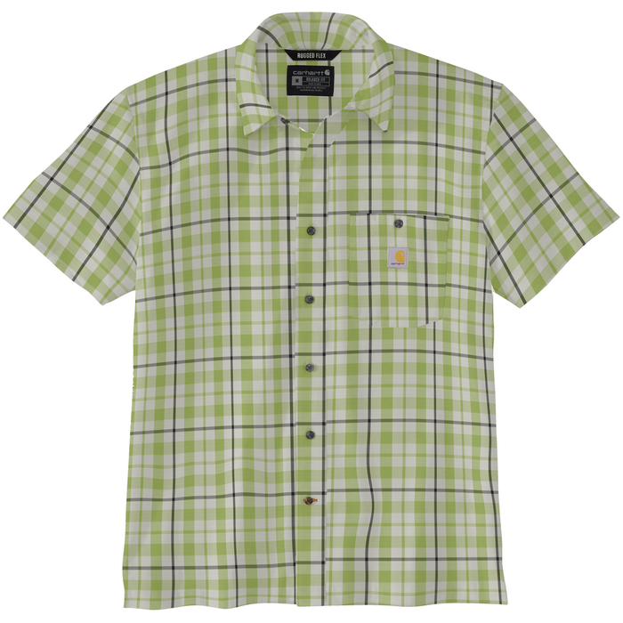 Force Sun Defender Relaxed Fit Lightweight Short-Sleeve Plaid Shirt - GJ7-Algae Green | Carhartt 106747
