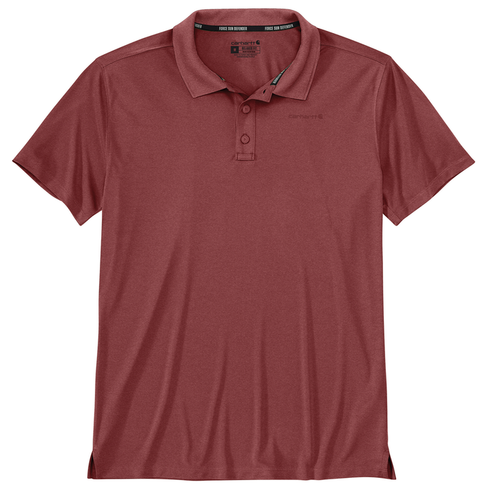 Force Sun Defender Relaxed Fit Lightweight Short-Sleeve Polo - RB2-Crimson Moss Heather | Carhartt 106901