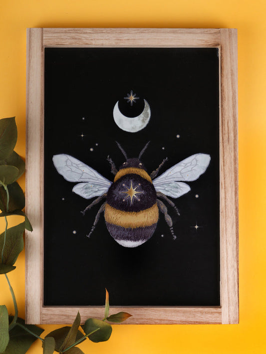 Forest Bee Wooden Framed Wall Art | One Colour-Image 1