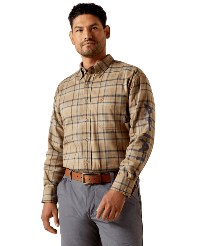 FR Dean Logo Long Sleeve Work Shirt - 250-Beige/Khaki | Ariat 10062788