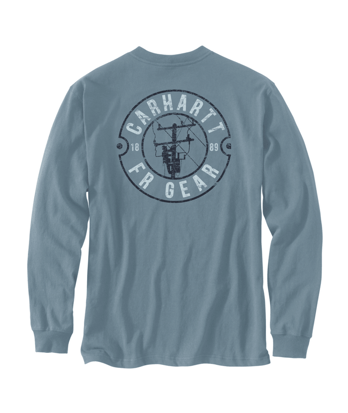 FR Force Irvine Loose LS Electric Utilities T-Shirt - EC3-Rolling Thunder | Carhartt 107196
