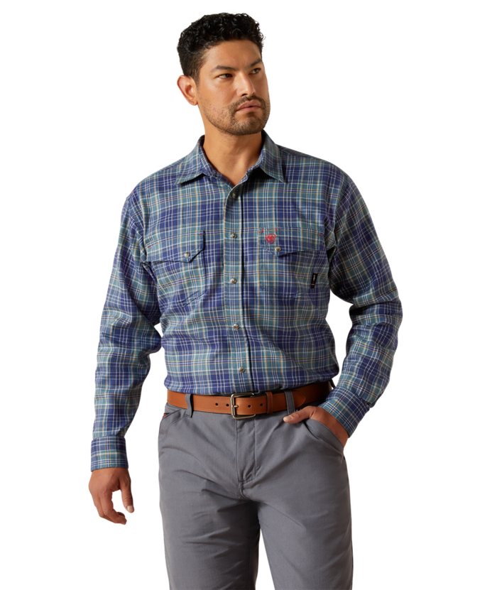 FR Orson Snap Work Shirt - 400-Orion Blue | Ariat 10062746
