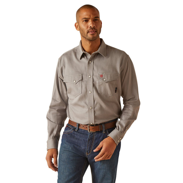 Fr Solid Snap Work Shirt - GRY Silver Fox | Ariat 10048446