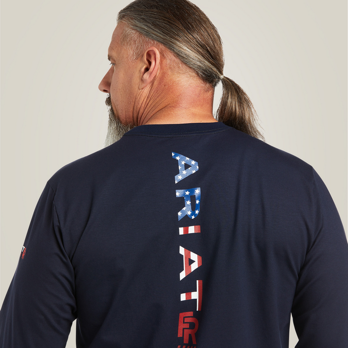 Fr Stretch Logo T-Shirt - 410-Navy|Usa | Ariat 10039294