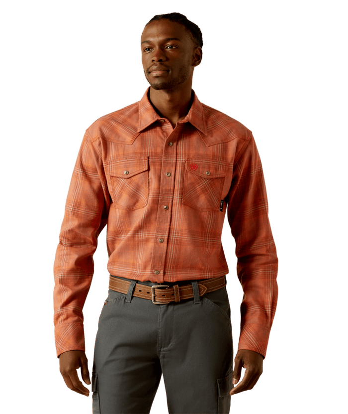 FR Wayne Retro Fit Snap Work Shirt - 200-Bitter Chocolate | Ariat 10062745