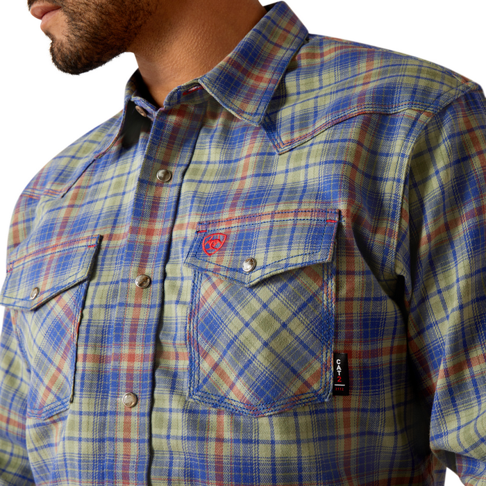Fr Wilshire  Retro Fit Work Shirt - 300-Oil Green | Ariat 10054456