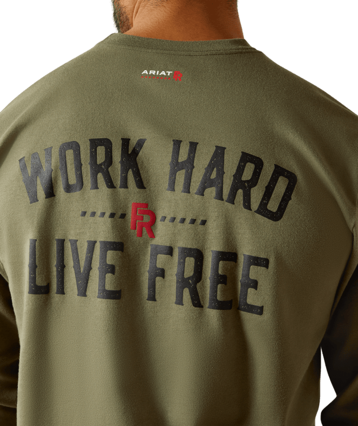 Fr Work Hard Live Free T-Shirt - 300-Grape Leaf | Ariat 10062334