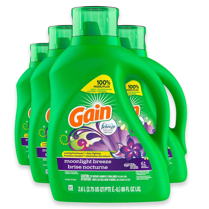 Gain Moonlight Breeze Liquid Laundry Detergent - 88 oz - 4 Pack