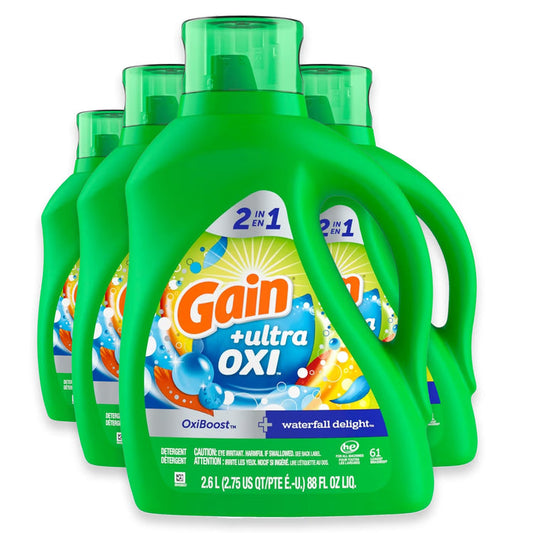 Gain Waterfall Delight with Oxi Liquid Laundry Detergent - 88 oz - 4 Pack