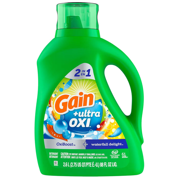 Gain Waterfall Delight with Oxi Liquid Laundry Detergent - 88 oz - 4 Pack