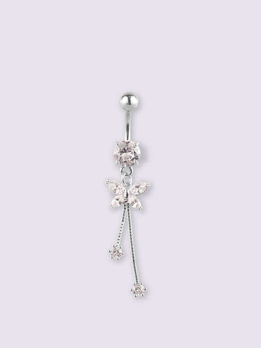 Gem Baby Butterfly Navel Barbell 14G | Clear-Image 1